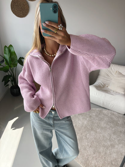 Nordic Wrap | Cardigan na zip – Růžová
